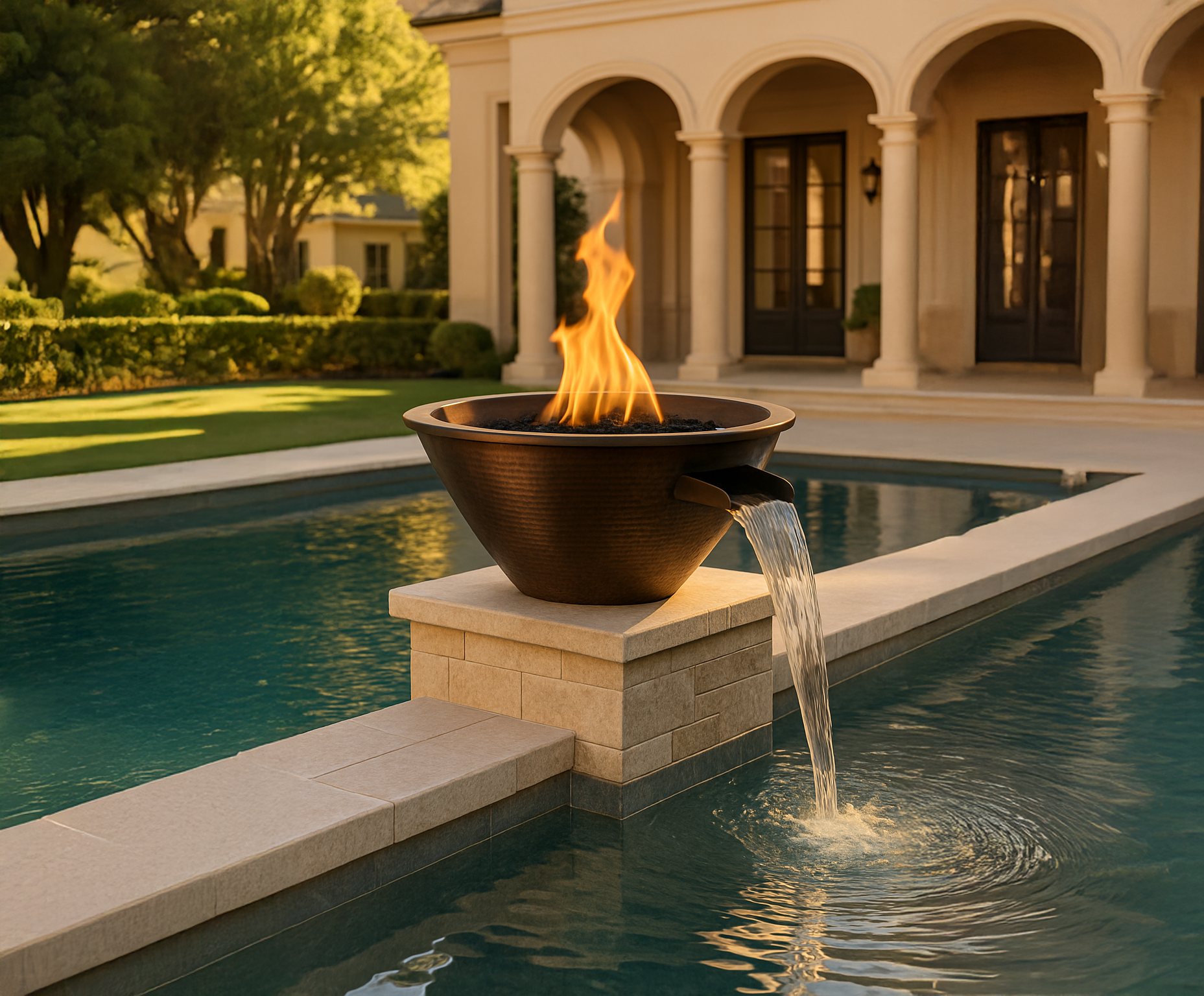 The Outdoor Plus Cazo Hammered Patina Copper Fire & Water Bowl