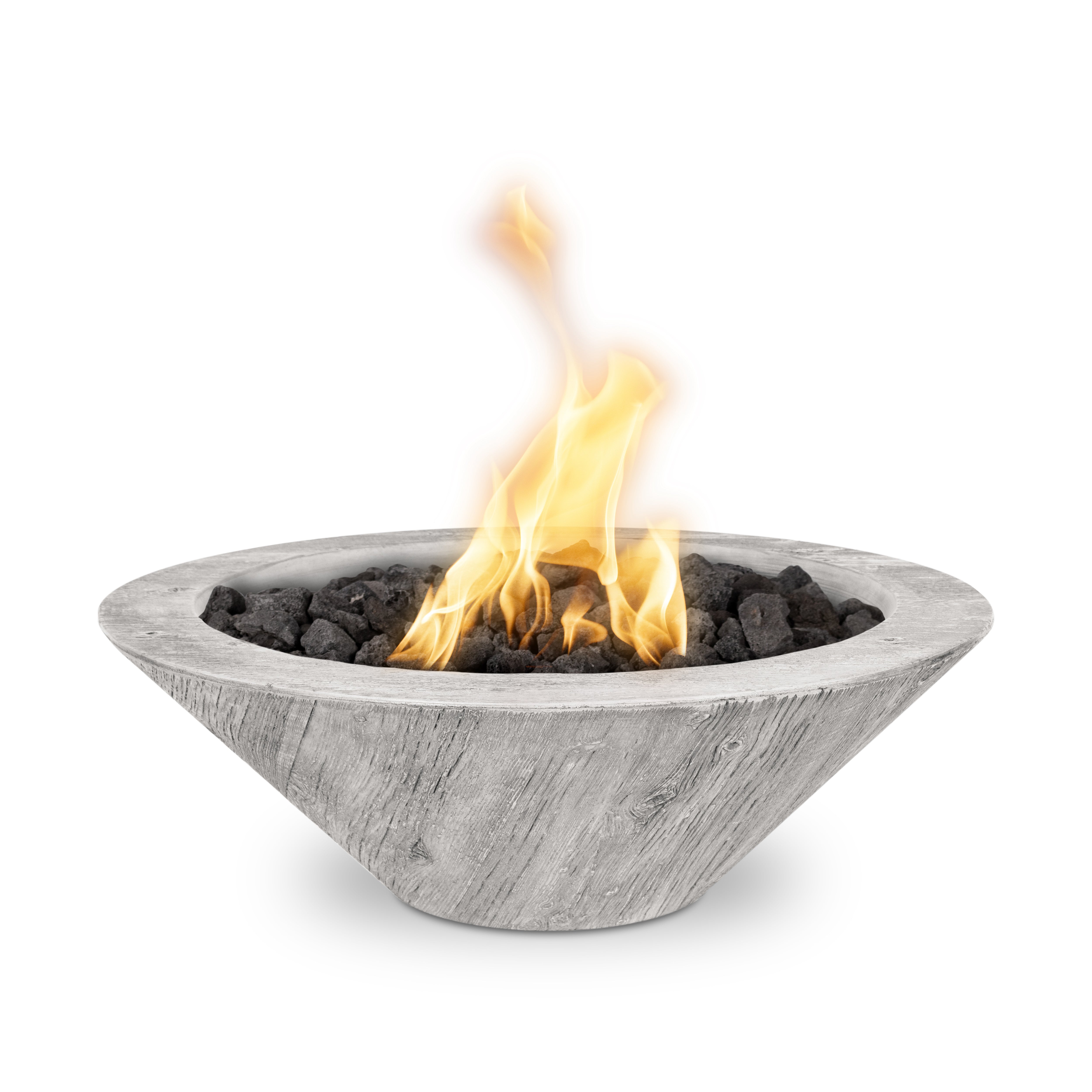 The Outdoor Plus Cazo Fire Bowl GFRC Woodgrain