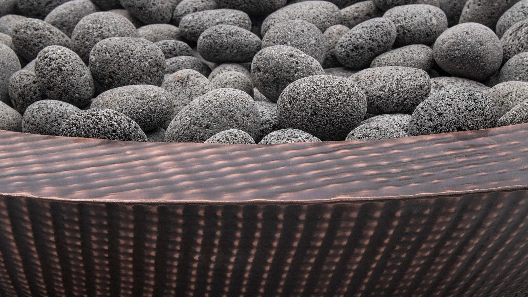 The Outdoor Plus Cazo Hammered Patina Copper Fire Bowl