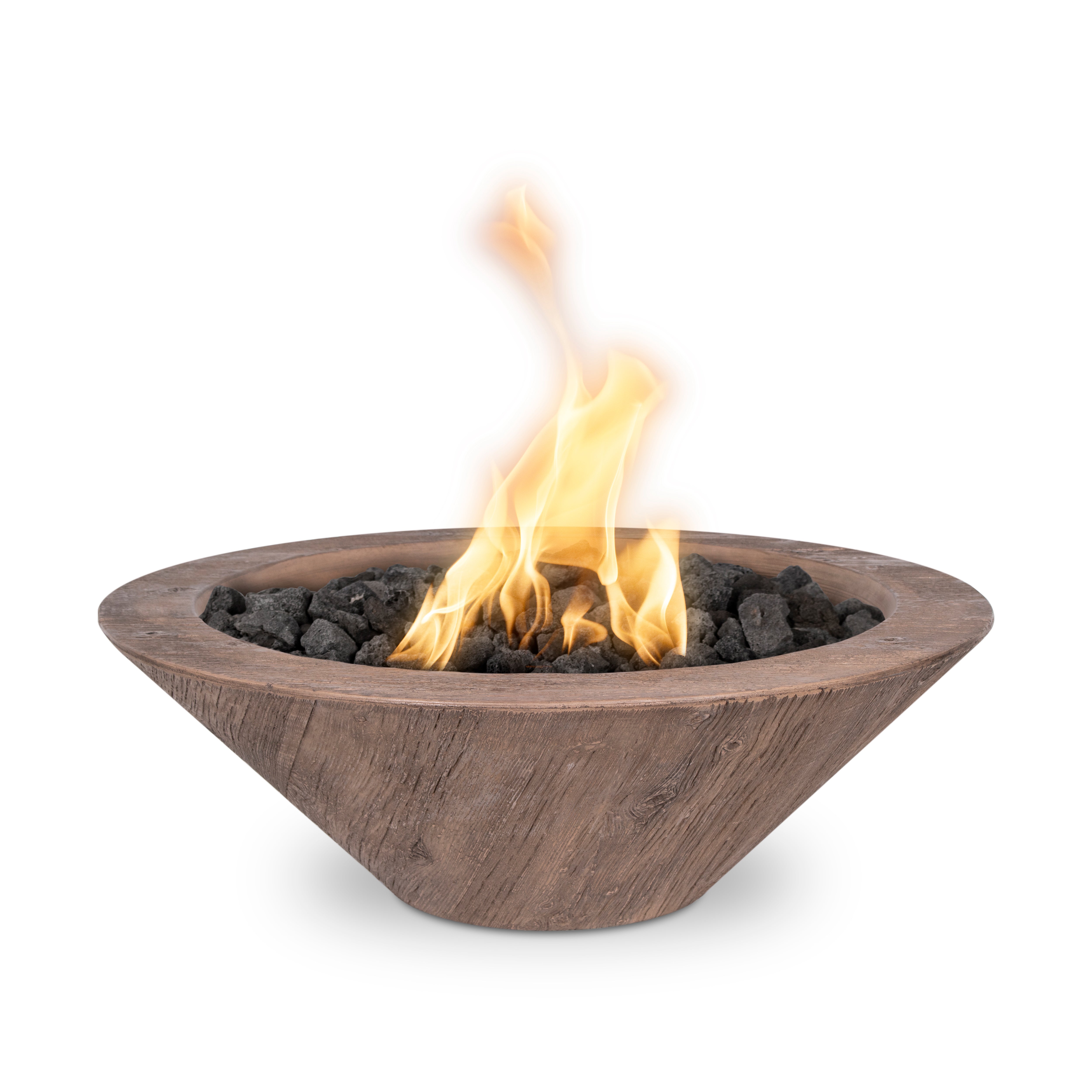 The Outdoor Plus Cazo Fire Bowl GFRC Woodgrain