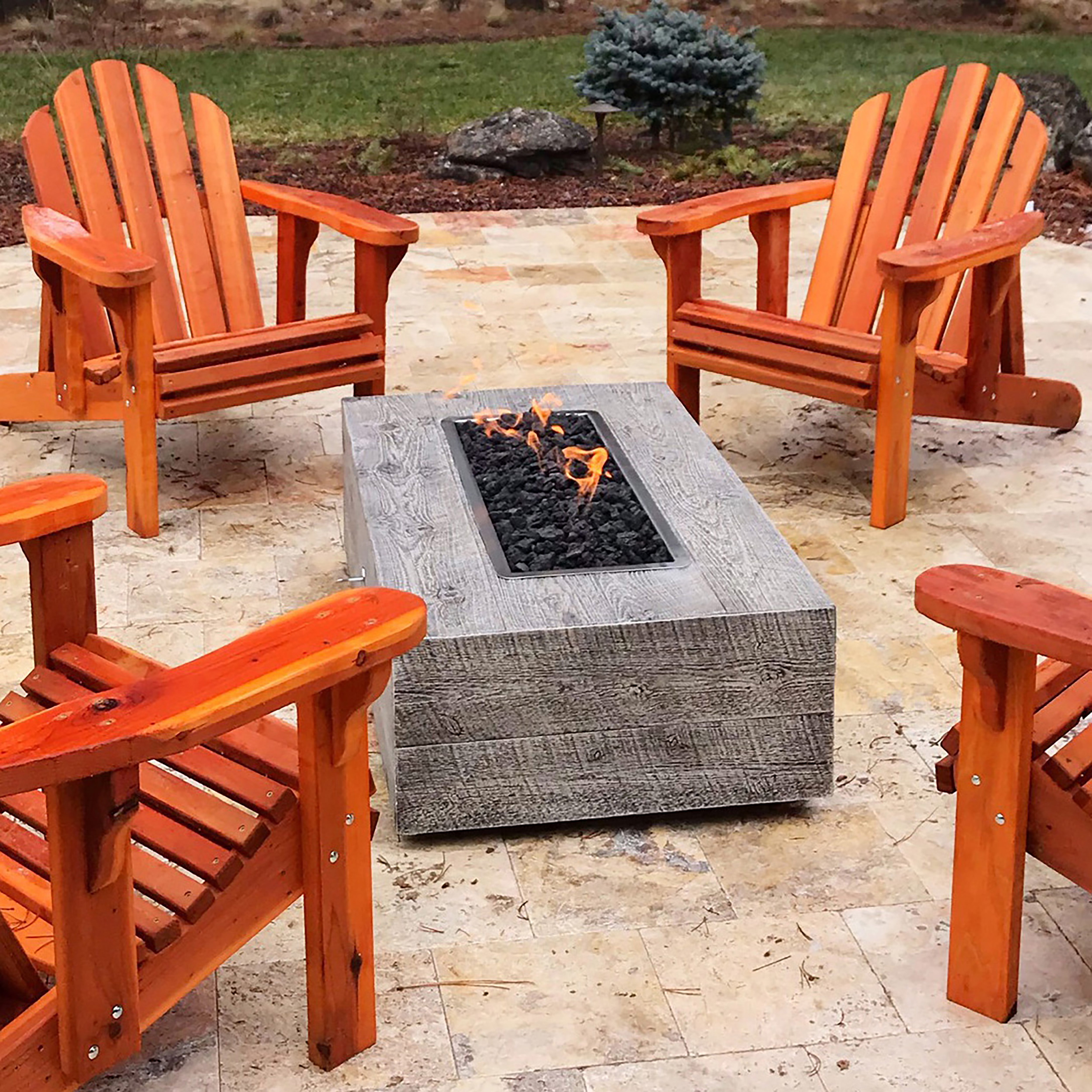 The Outdoor Plus Coronado Fire Pit GFRC Woodgrain
